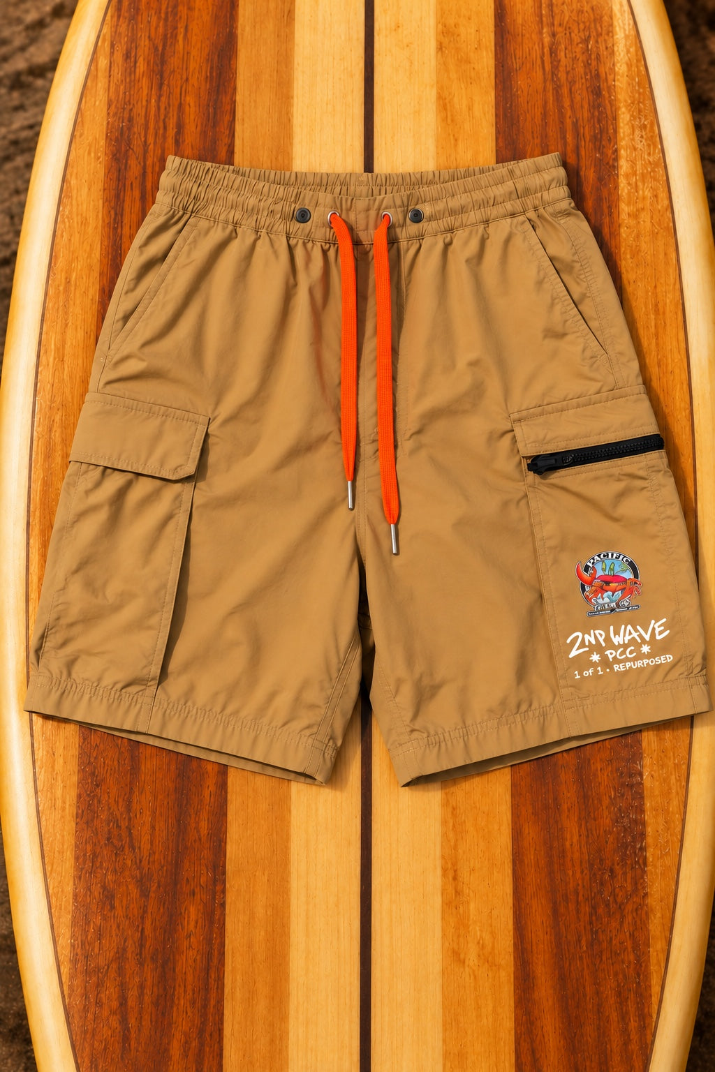 Second Wave Tan Cargo Shorts — additional view