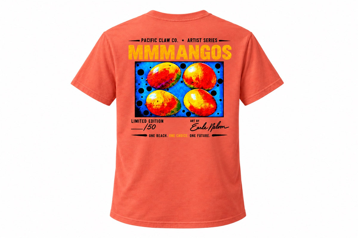 Mangoes limited Artist Series — coral T-shirt back