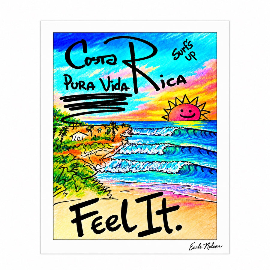Costa Rica — Feel It — original signed 5 by 7 Costa Rica art by Earle Nelson