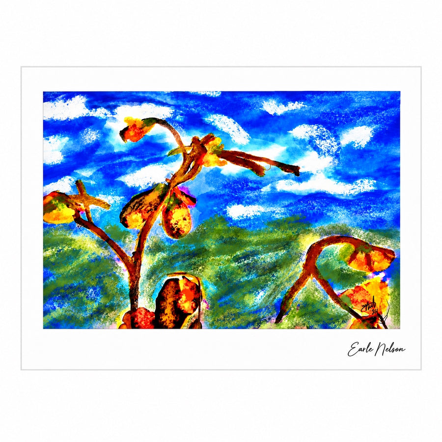 Tropical Garden — original signed 5 by 7 Costa Rica art by Earle Nelson