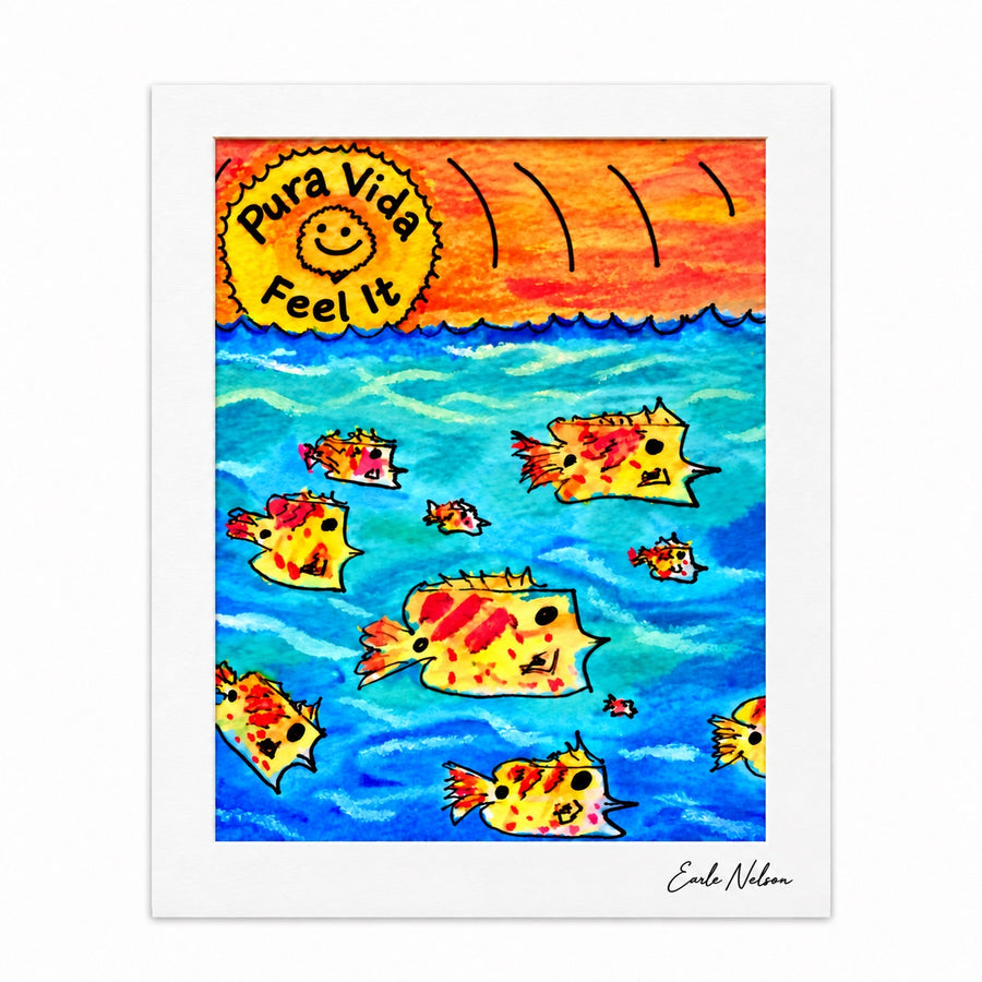 Pura Vida Tropical Fish — original signed 5 by 7 Costa Rica art by Earle Nelson