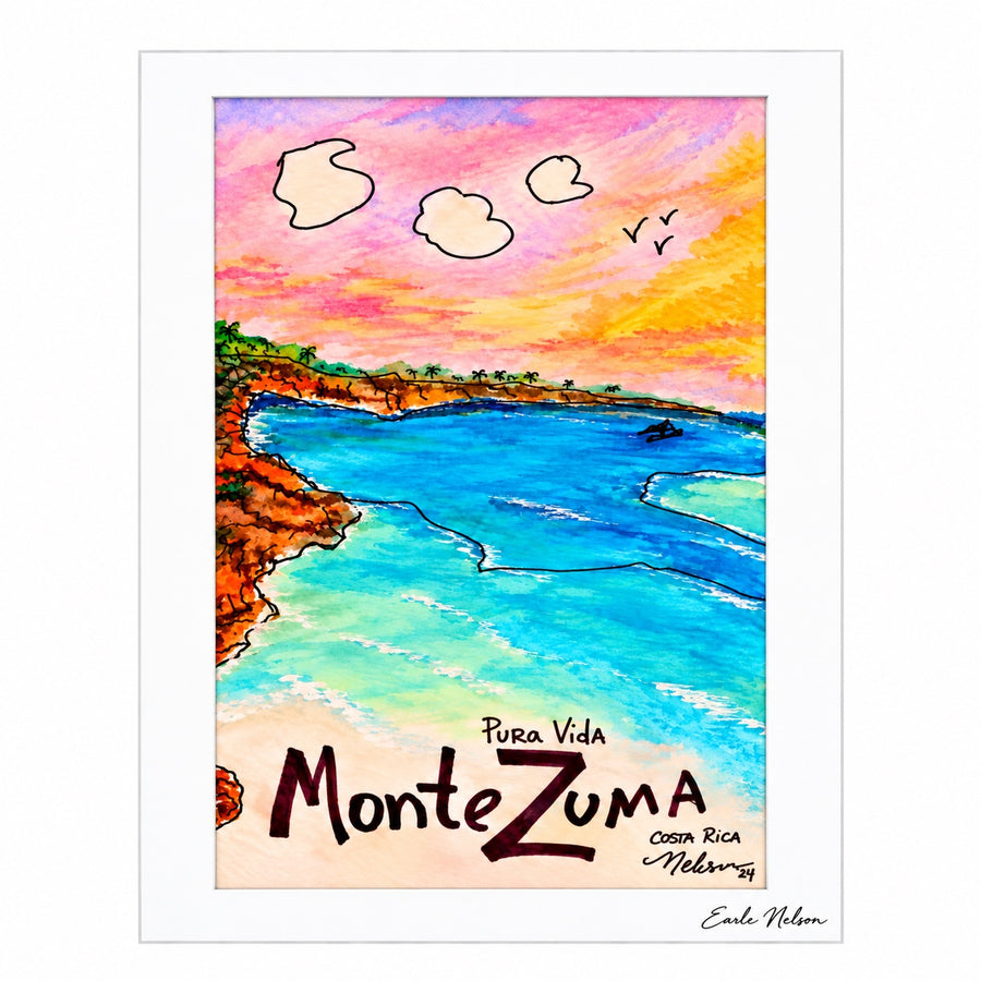 Montezuma Coast — original signed 5 by 7 Costa Rica art by Earle Nelson